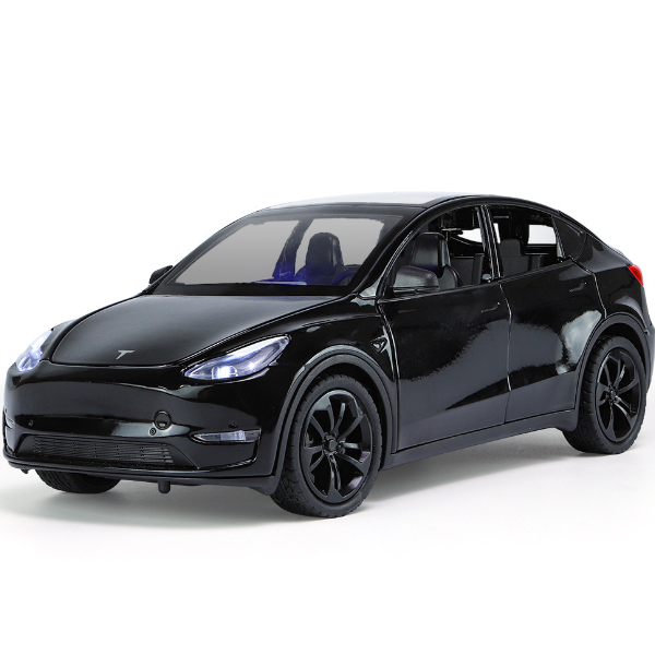 熱推合金模型車兒童玩具車(1:24 毛豆Y-盒-黑)