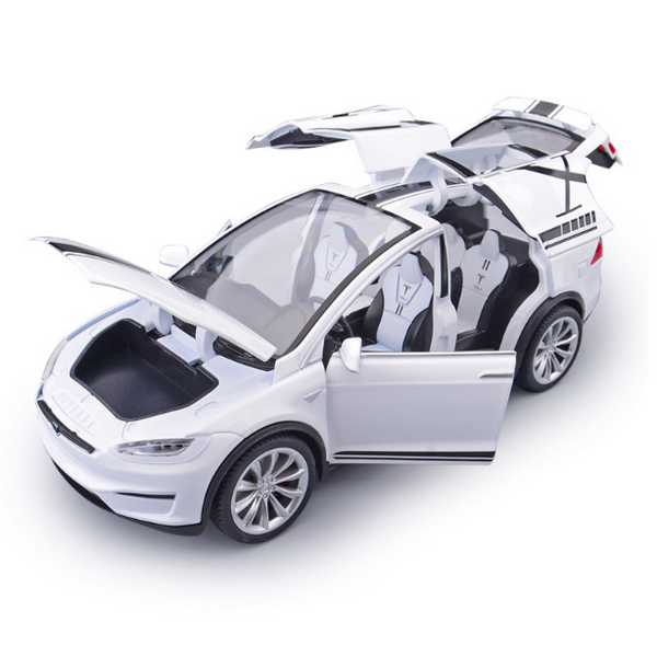 熱推合金模型車兒童玩具車(1:24 建元毛豆X-盒-白)