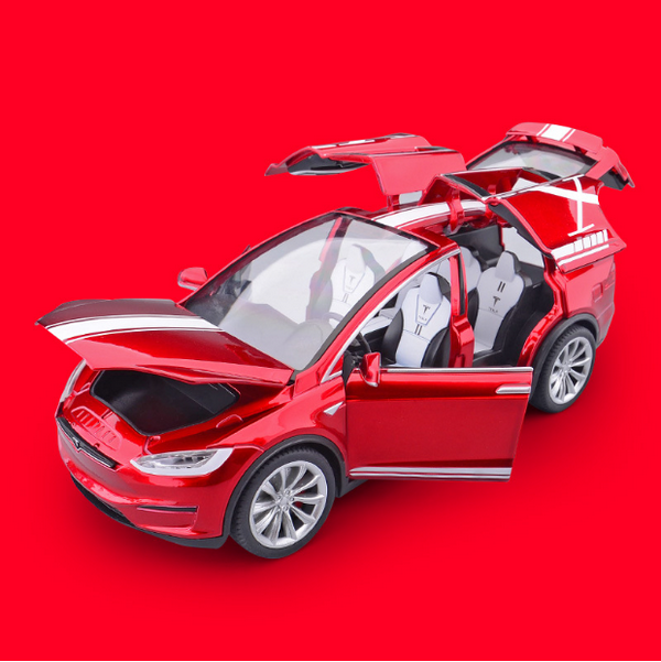 熱推合金模型車兒童玩具車(1:24 建元毛豆X-盒-紅)
