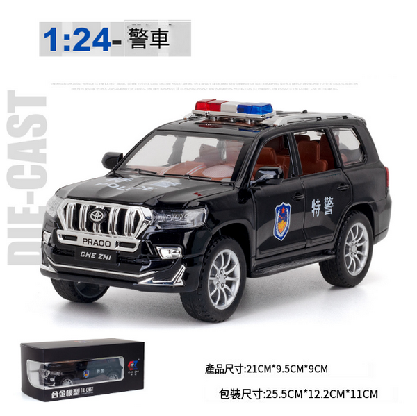 熱推合金模型兒童玩具警車(CZ24512-1:24警車-盒-黑)