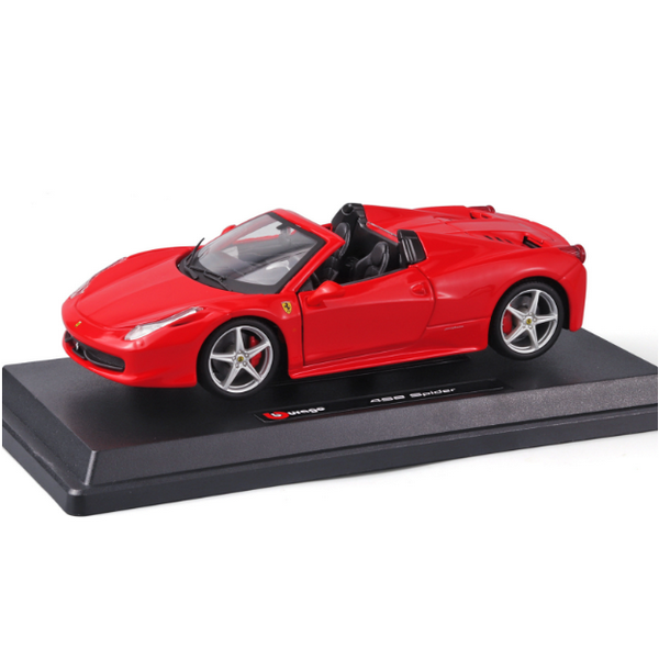 熱推合金模型兒童玩具車(26017-1：24法458S-盒-紅)