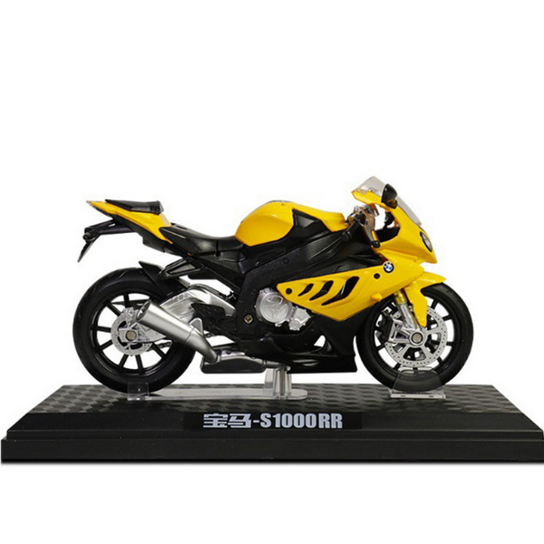 熱推合金摩托車模型兒童玩具(1：12 S1000-盒-黃)