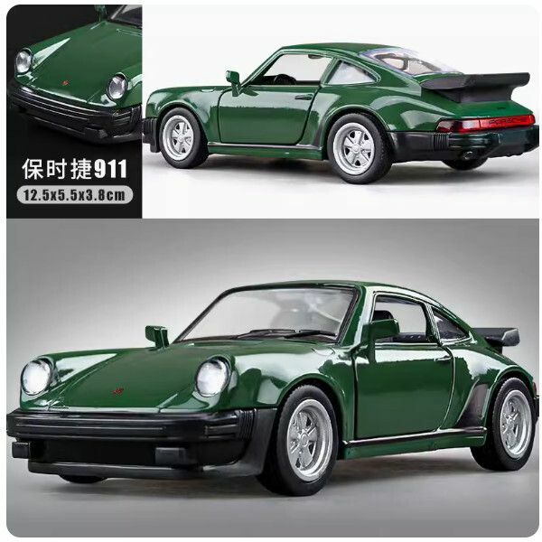 Popular Porsche car model Taycan alloy car model toy [Porsche Retro-Green]