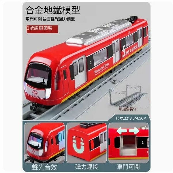 新款合金地鐵玩具火車模型【城市地鐵-紅】