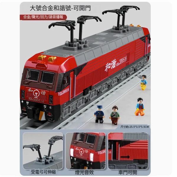 新款合金地鐵玩具火車模型【和諧號火車-紅】