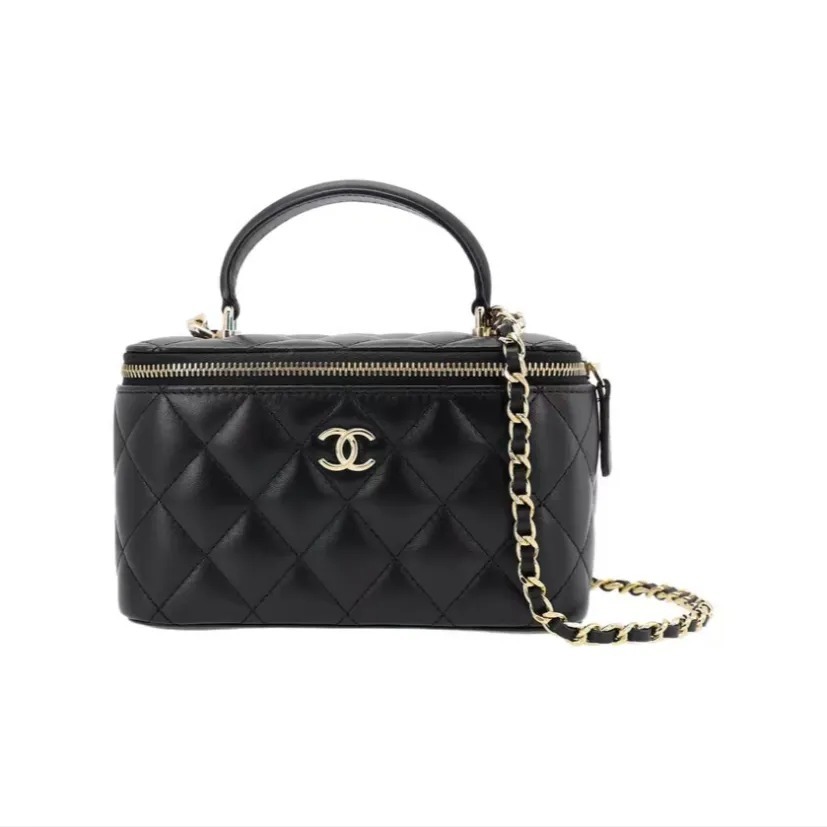 CHANEL Classic Top Handle 菱格紋 長盒子 化妝袋