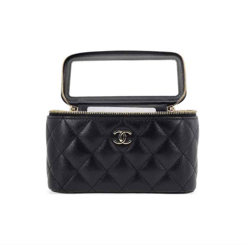 CHANEL Classic Top Handle 菱格紋 長盒子 化妝袋