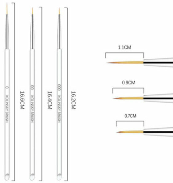 Hot Selling Nail Art Brushes [Crystal Rod Drawing Pen 3 Pack]