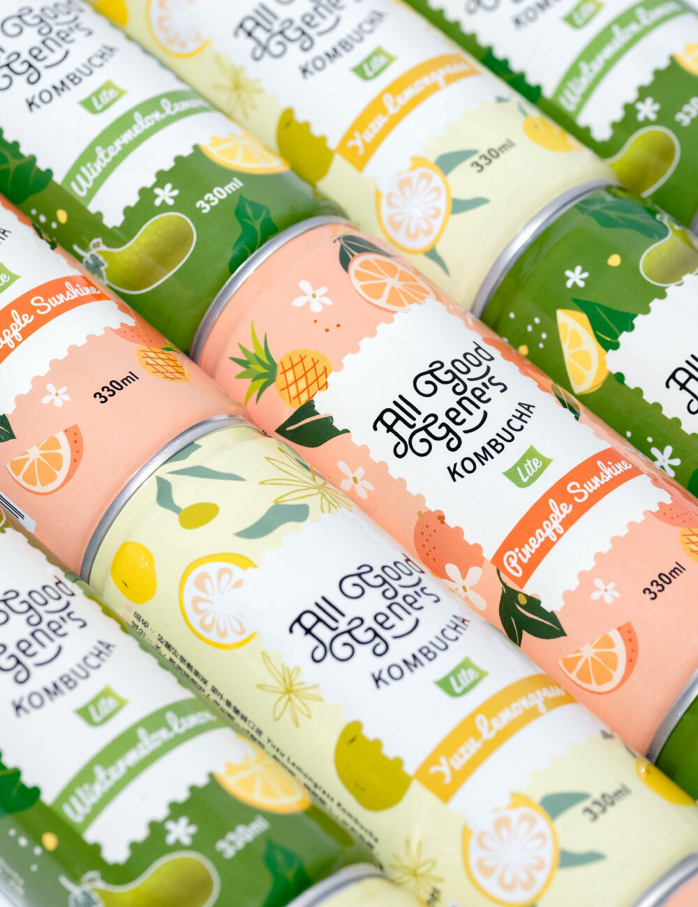 免運-綜合口味輕逸罐裝康普茶 14入 330ml (四種口味)