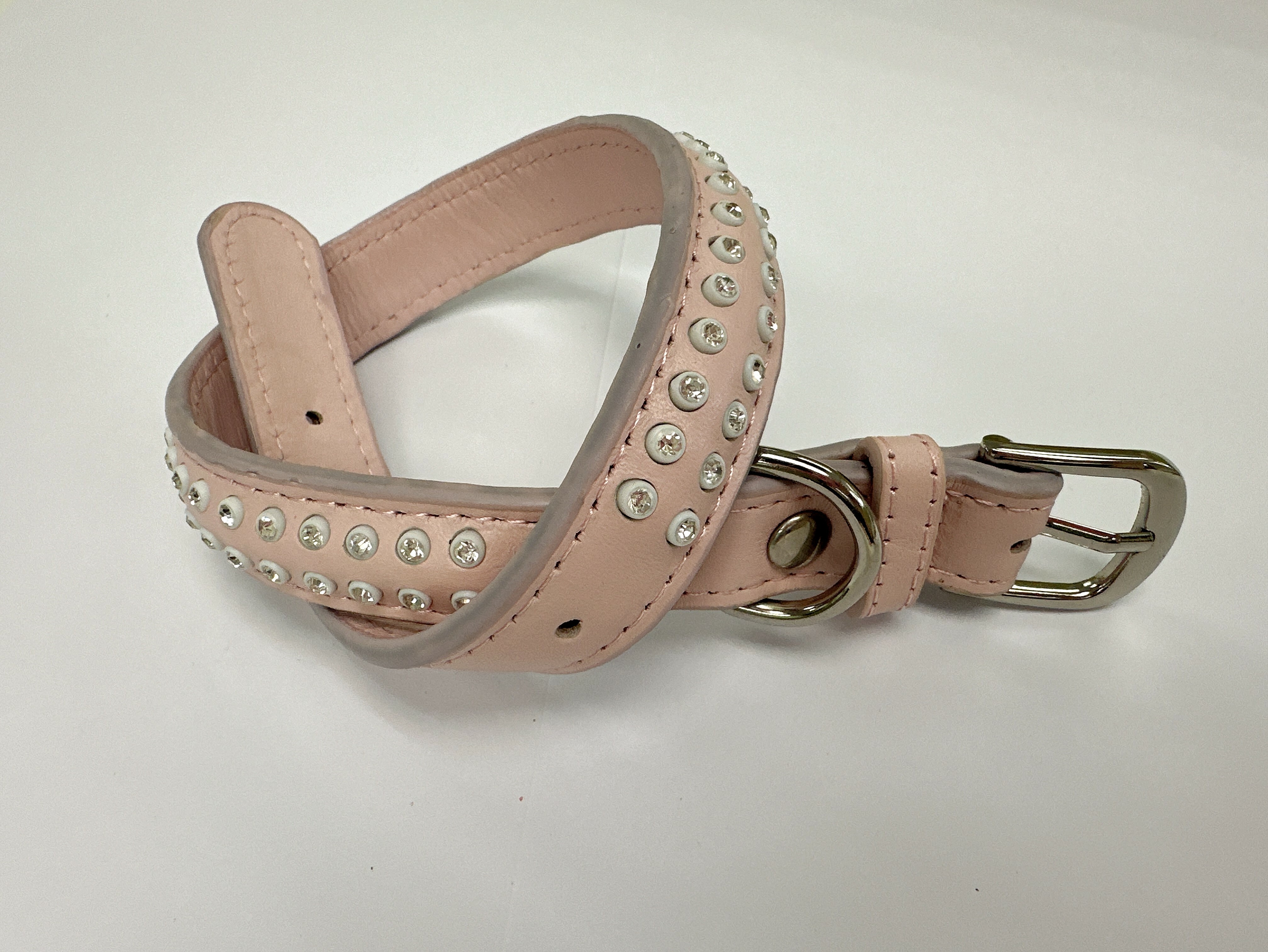 真皮狗頸圈(粉紅色)