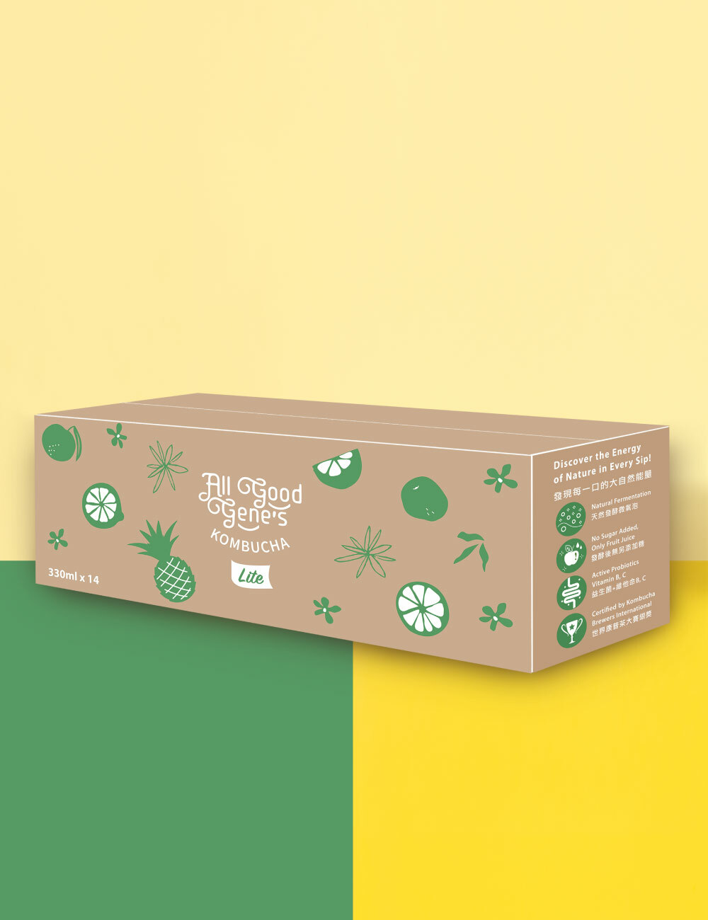 免運-綜合口味輕逸罐裝康普茶 14入 330ml (四種口味)