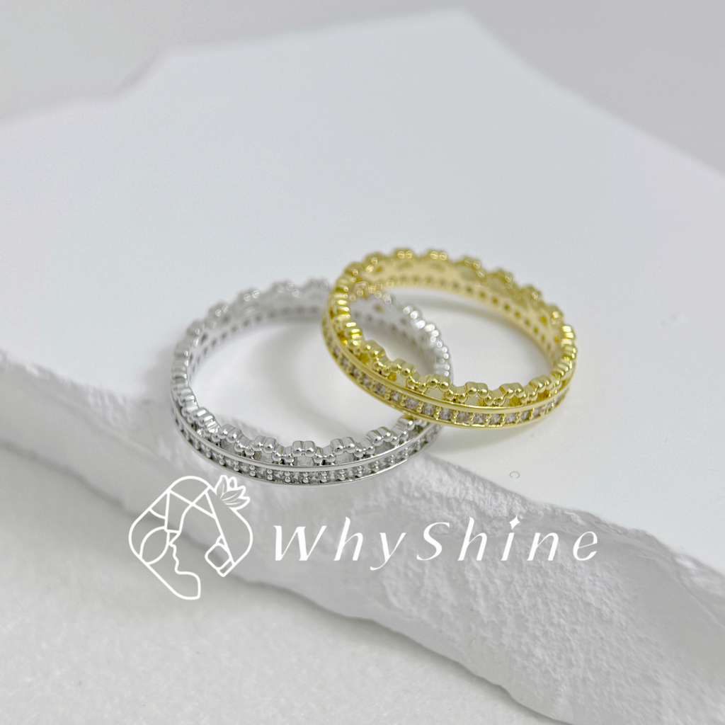 皇冠線鑽花邊戒指