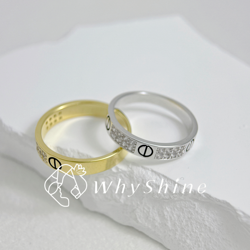 寬版符號鑲鑽戒指