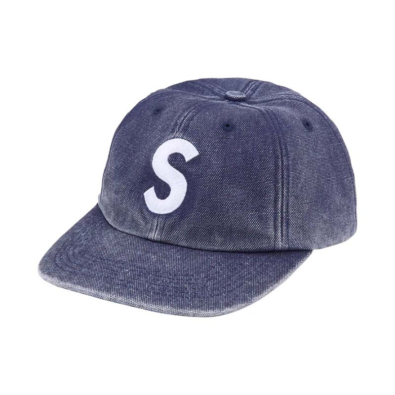 SUPREME PIGMENT S LOGO 6-PANEL BLACK 帽子 老帽 水洗藍 FW24H28-NY [台灣現貨]