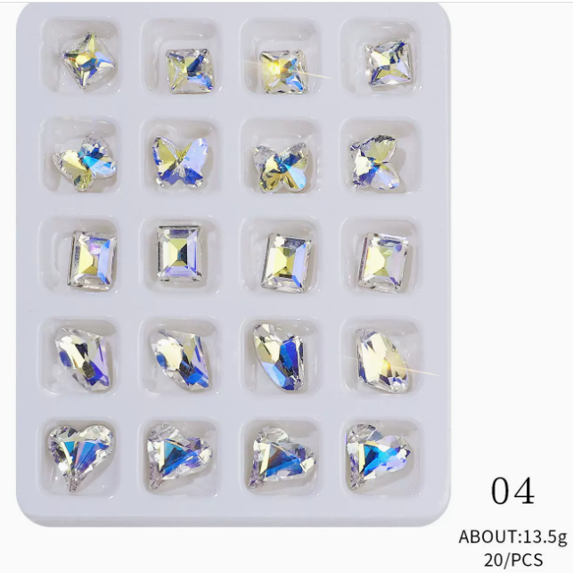 The most popular nail art jewelry Heart Point Diamond 04 (pack of 20 squares)