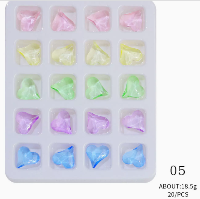 The most popular nail art jewelry Heart Point Diamond 05 (pack of 20 squares)