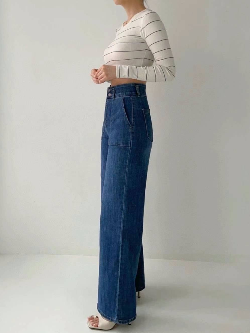 (現貨) Melissa 刷色口袋設計牛仔褲  (藍色) [ S,XL ]