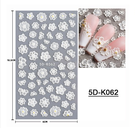 Popular nail art embossed stickers (Summer Flower-K063 embossed stickers)