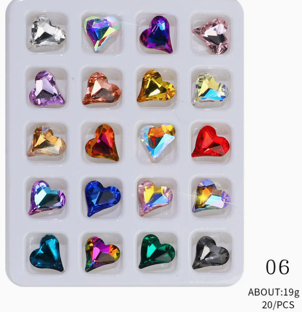 The most popular nail art jewelry Heart Point Diamond 06 (pack of 20 squares)