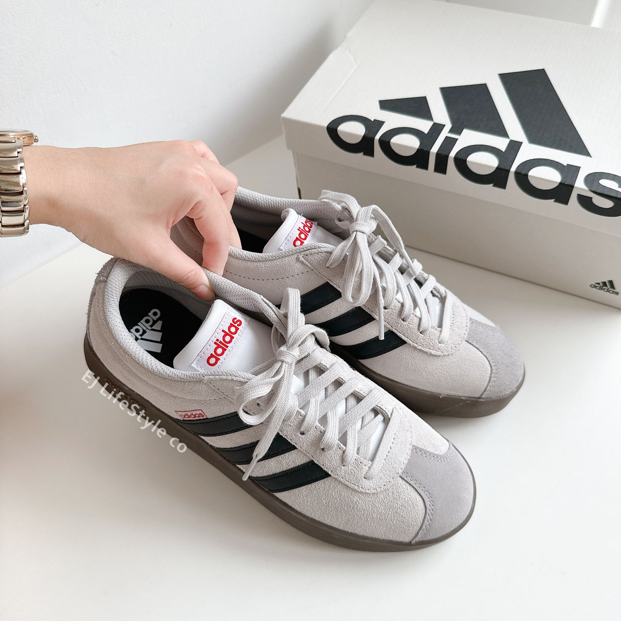 ADIDAS NEO VL COURT 平替版SAMBA 灰 米灰 黑 焦糖底 麂皮 HQ1802 JS3003 / 現+預