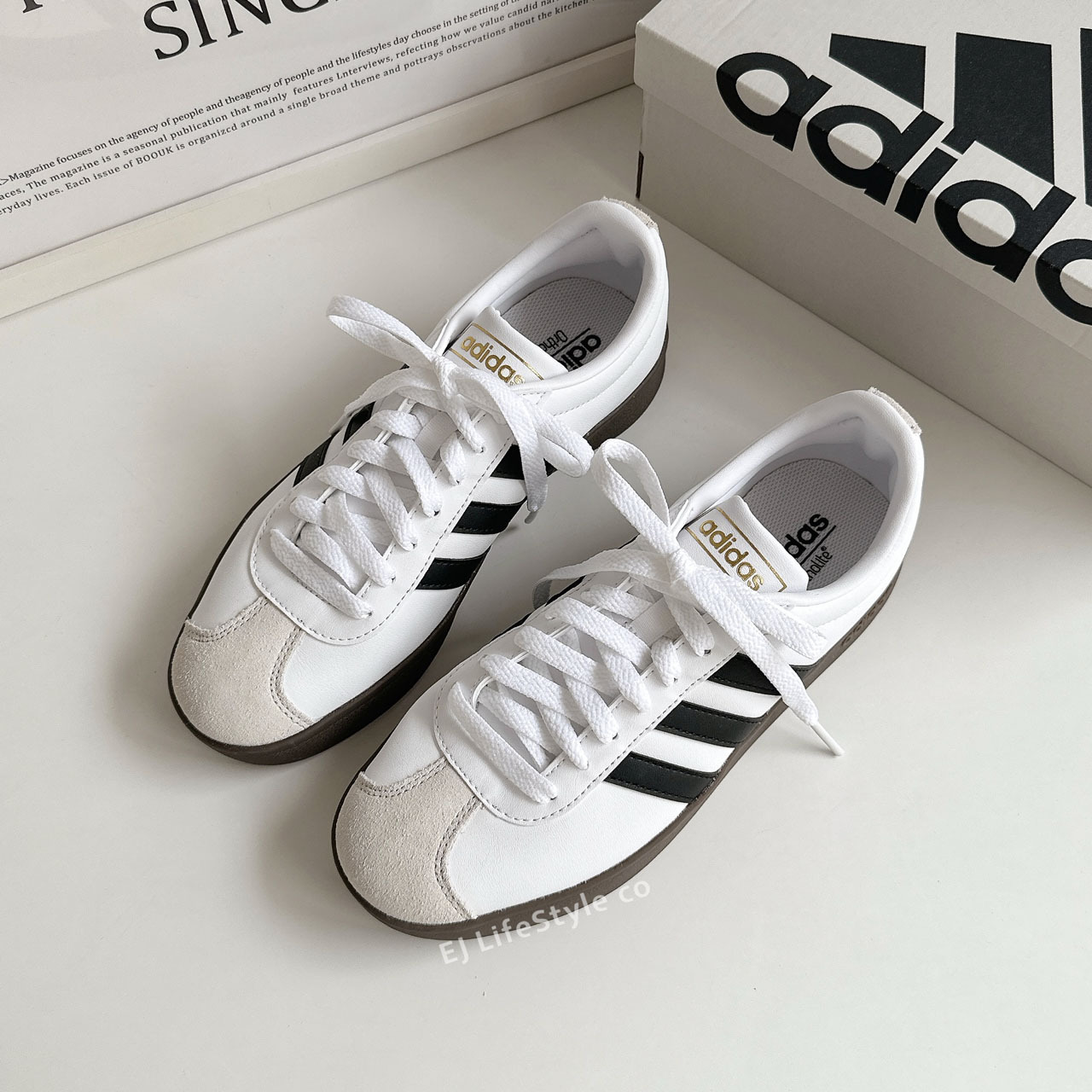 ADIDAS NEO VL COURT 白色 麂皮 焦糖底 平替版SAMBA 男女鞋 ID6015 JQ2470  / 調貨