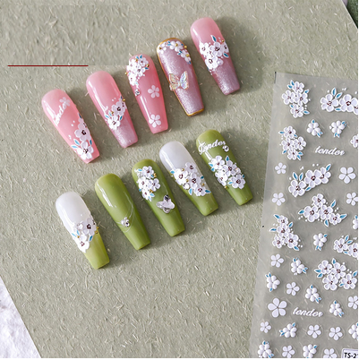 Popular nail art embossed stickers (Gentle Flower Language-2118)