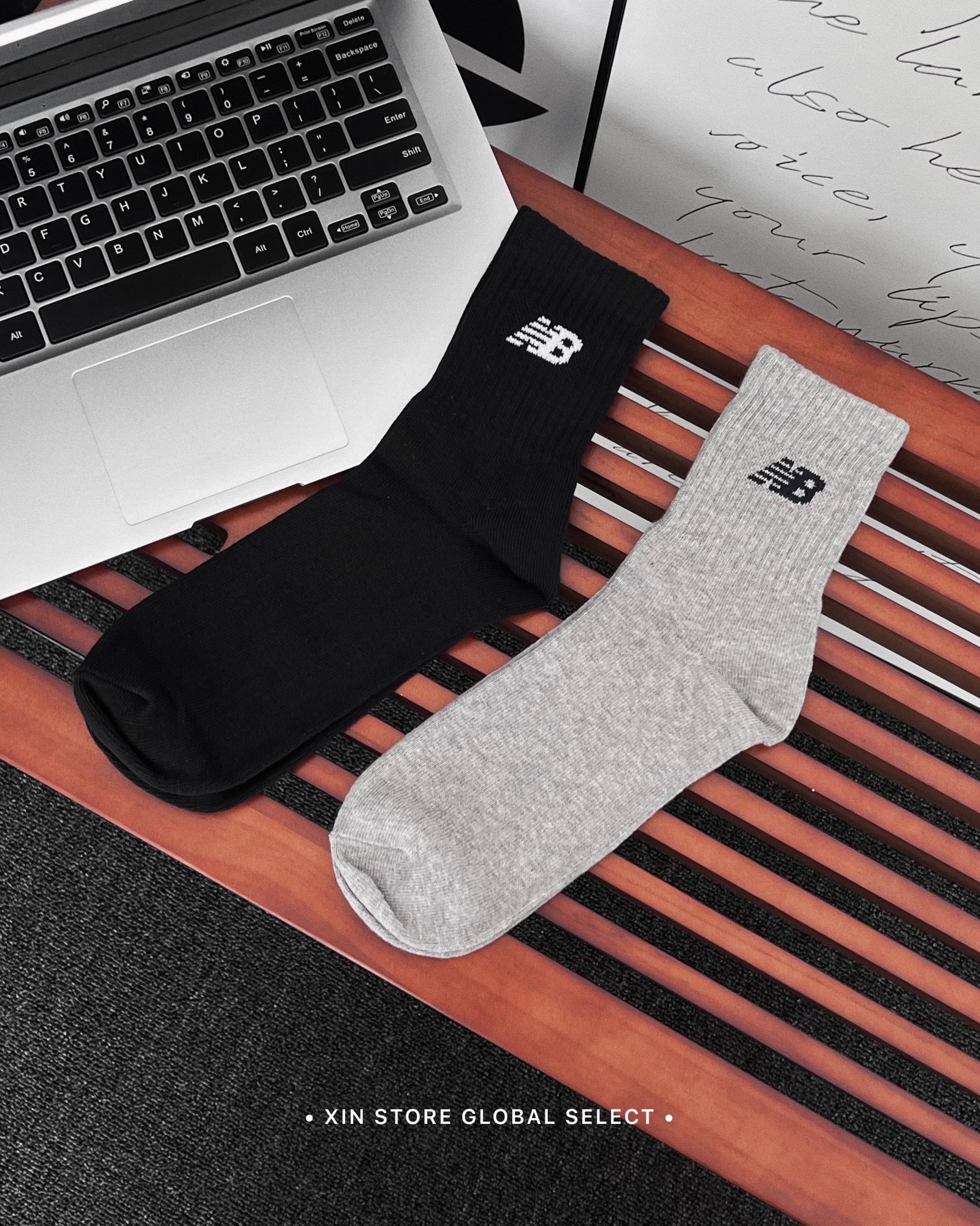 【現貨】New Balance NB Crew Socks 中長襪 Logo 經典款 灰 白 黑