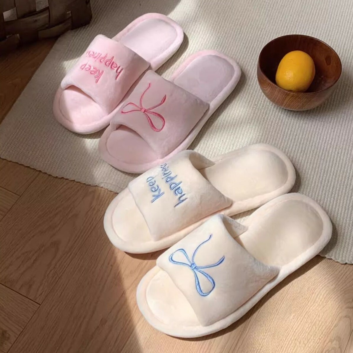 《4761》INS風創意字母棉麻拖鞋