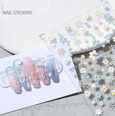 Popular nail art embossed stickers (early summer flowers bloom-1411)