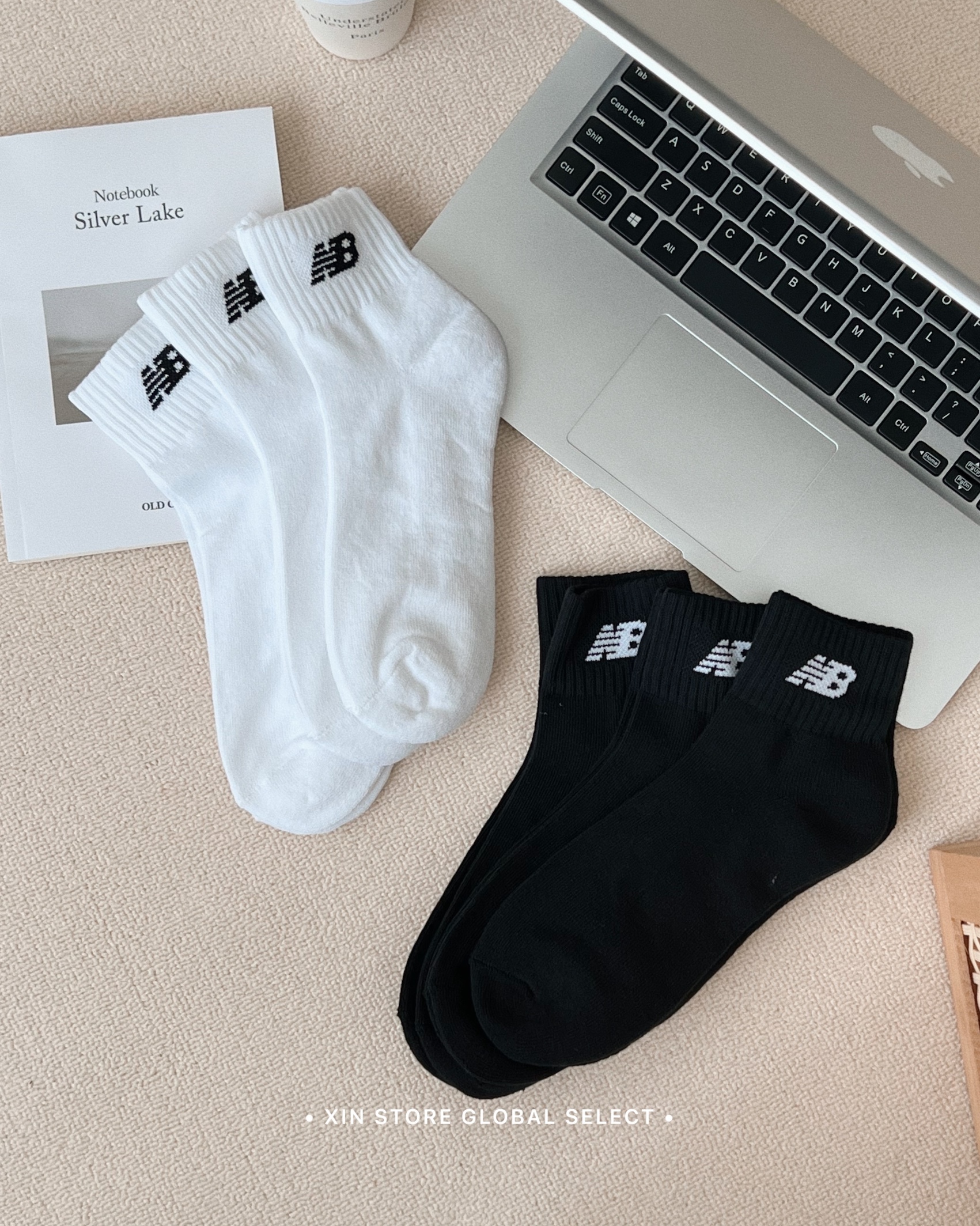 【現貨】New Balance NB Crew Socks 中筒襪 Logo 經典款 三入一組 黑 白