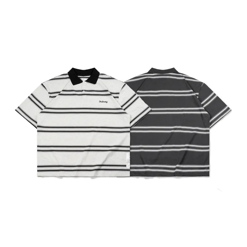 ORDINARY 寬鬆橫條POLO衫