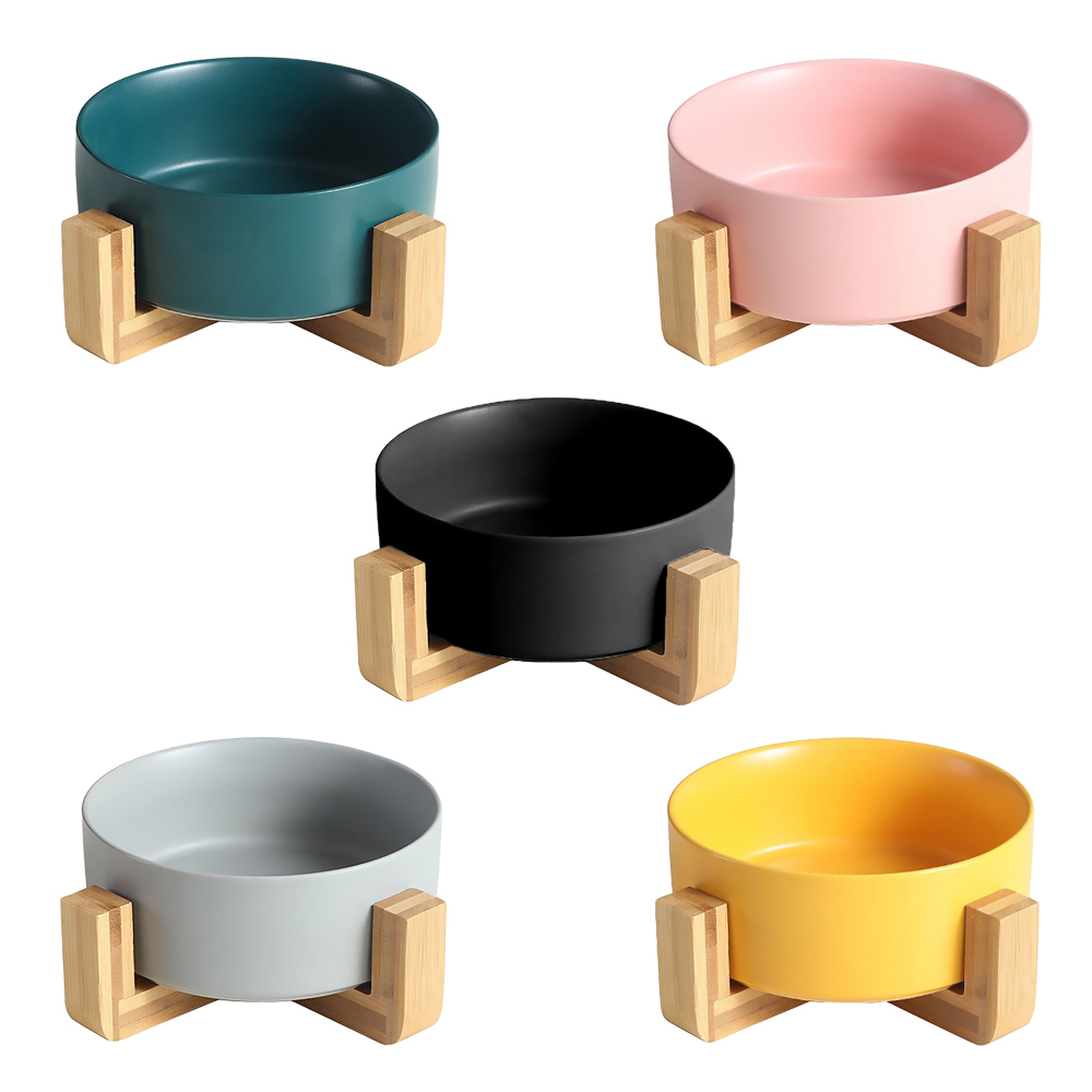 【寵物用品】MEWOOFUN 喵乎汪也 MA-004 寵物陶瓷碗 餵食碗 木架貓碗 大口徑 貓碗 陶瓷 狗碗 喝水碗