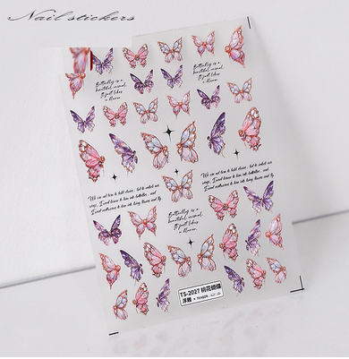 Popular nail art embossed stickers (Butterfly-2408)