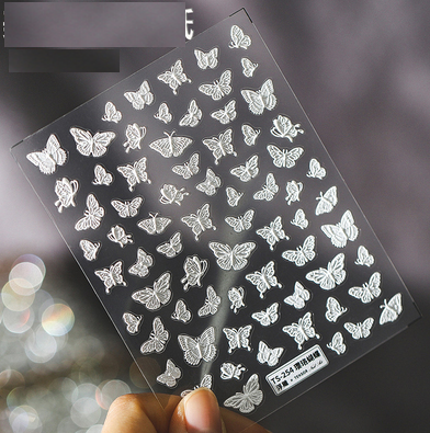 Popular nail art embossed stickers (Peach Blossom Butterfly-2027)