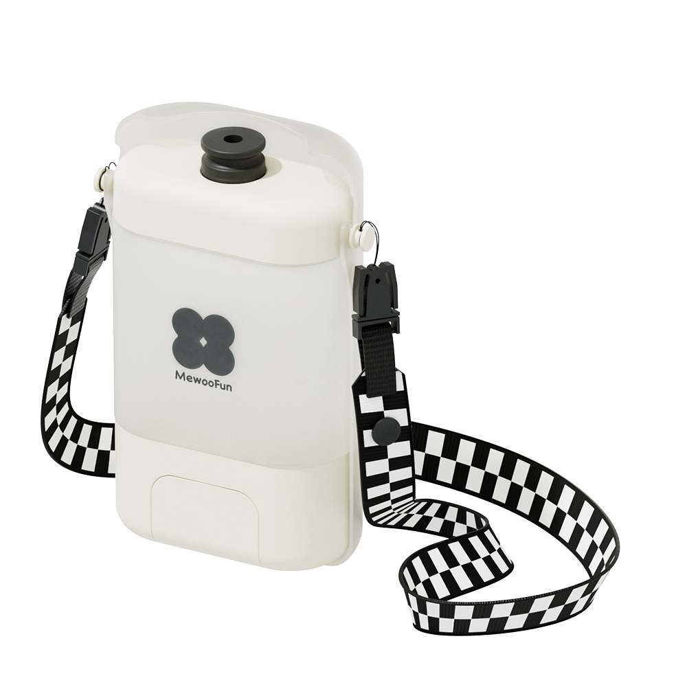 【寵物用品】MEWOOFUN 喵乎汪也 QS10W 寵物外出摺疊水壺 400ml 掛繩 狗狗水壺 隨行杯 拾便袋