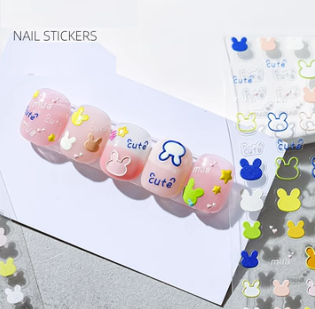 Popular nail art embossed stickers (camel cute rabbit 1269)