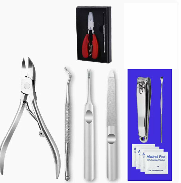 New nail scissors and hawkbill pliers set (silver hawkbill pliers 4-piece set)