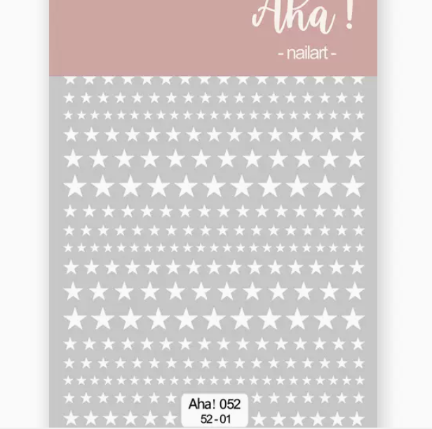 Hot style nail art star and moon hot stamping sticker white (052-01#)