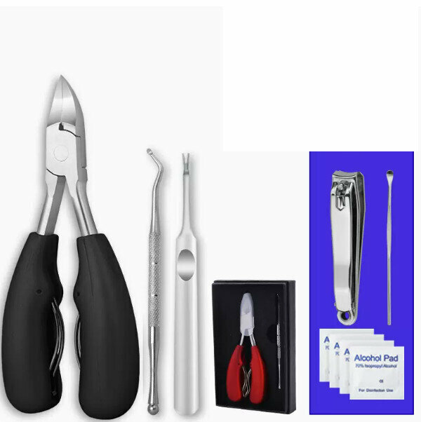 New nail scissors and hawkbill pliers set (black hawkbill pliers 3-piece set)