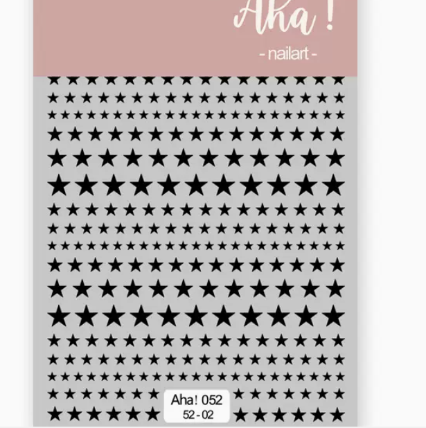 Popular Nail Art Star and Moon Bronzing Stickers Black (052-02#)