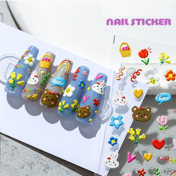 Popular nail art embossed stickers (color graffiti-1401)