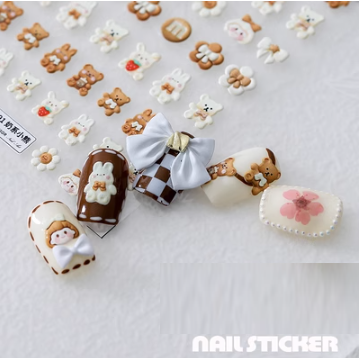Hot style nail art embossed stickers (milk bear-991 embossed stickers)