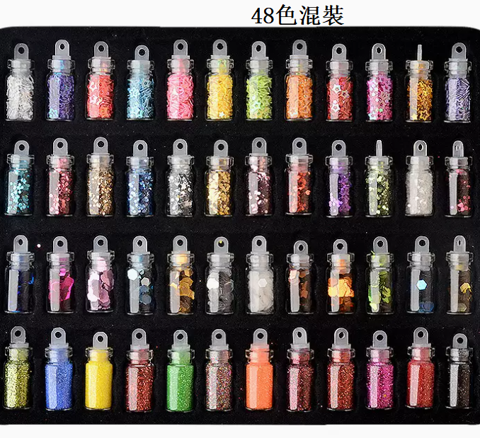 Hot style nail art sequins 48 colors mixed pack