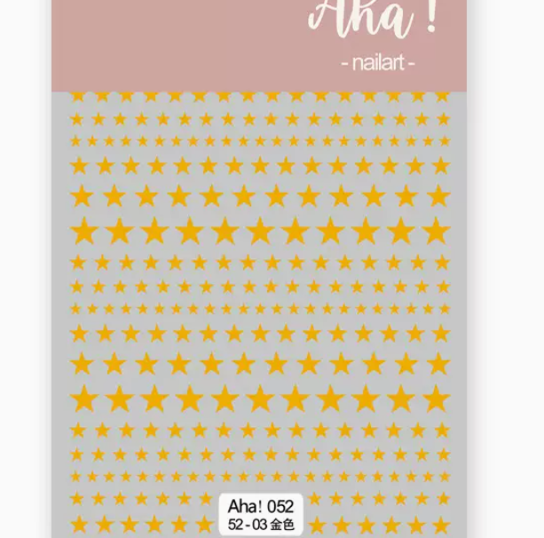 Popular nail art star and moon hot stamping sticker gold (052-03#)