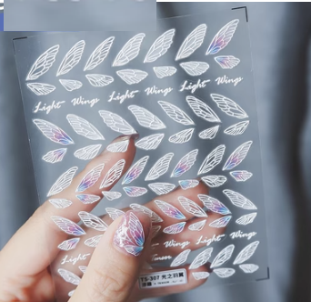 Popular nail art embossed stickers (Wings of Light-307 embossed stickers)