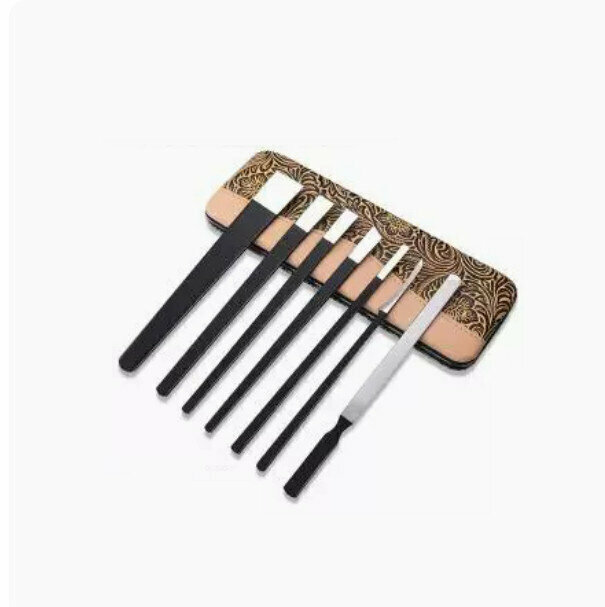 New professional pedicure tool set (gold leaf pattern bag 7-piece set)