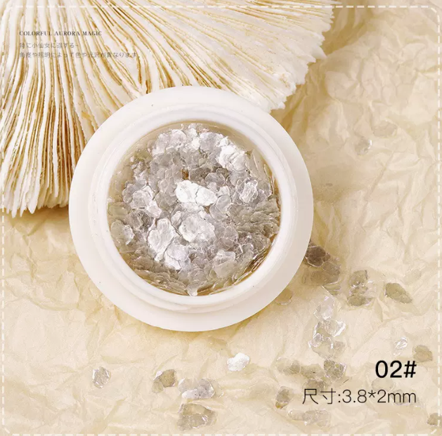 Popular nail art mineral copper gold flakes (silver 02#)