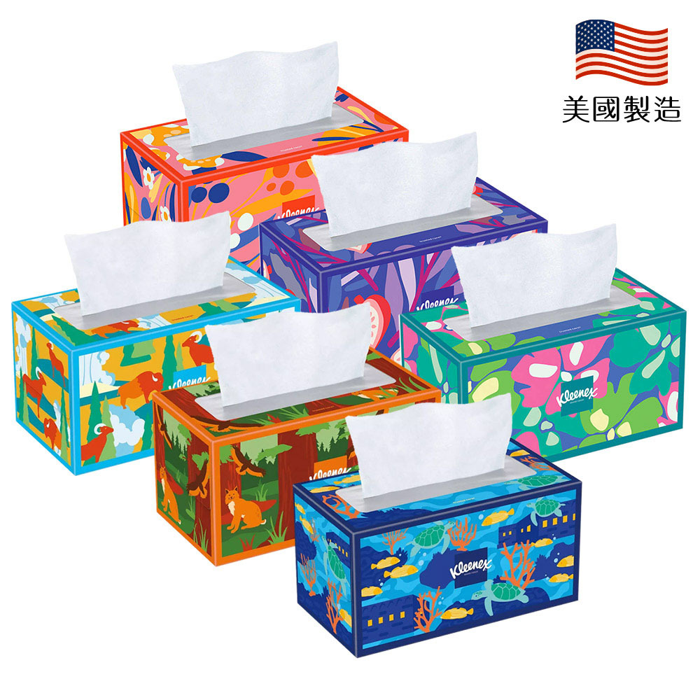 美國原裝進口 Kleenex 頂級柔嫩盒裝面紙-230抽(款式隨機出貨)