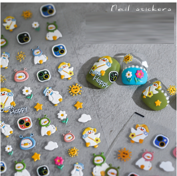 Popular nail art embossed stickers (watermelon red-Spring Outing Duckling 1668)