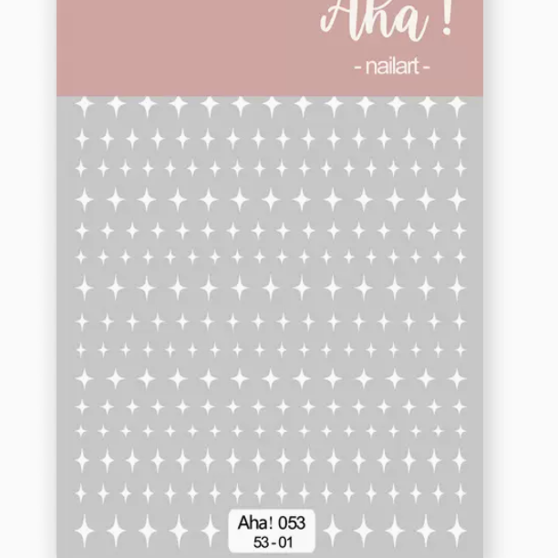 Popular nail art star and moon hot stamping sticker white (053-01#)